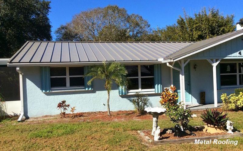 Residential metal roof by Florida Southern Roofing.